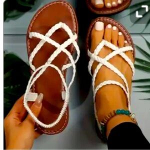 New never worn white sandals.